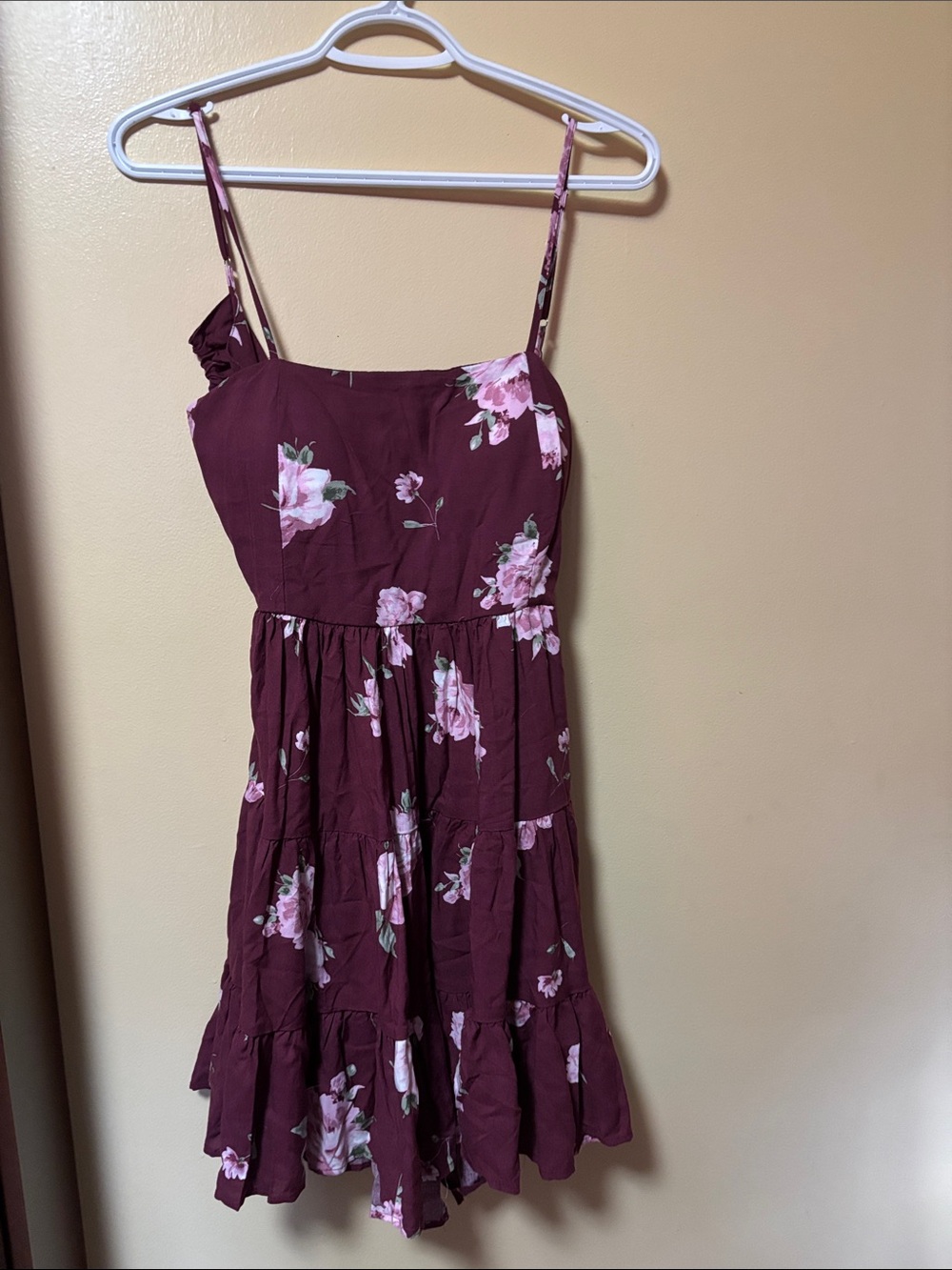 Streetwear Society Burgundy Floral Backless Sundress